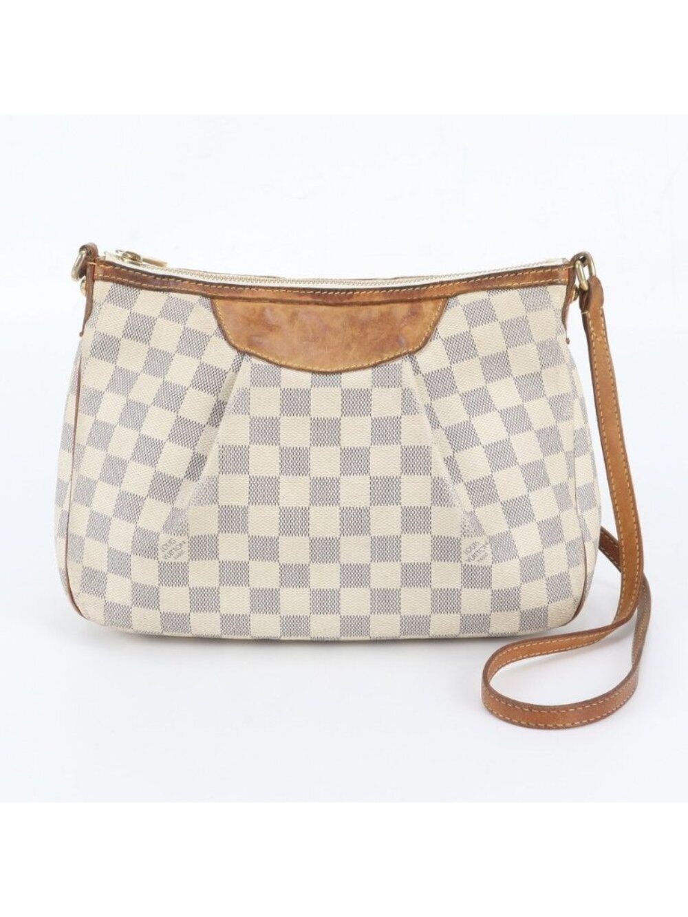Louis Vuitton Damier Azur Siracusa PM Leather Shoulder Bag